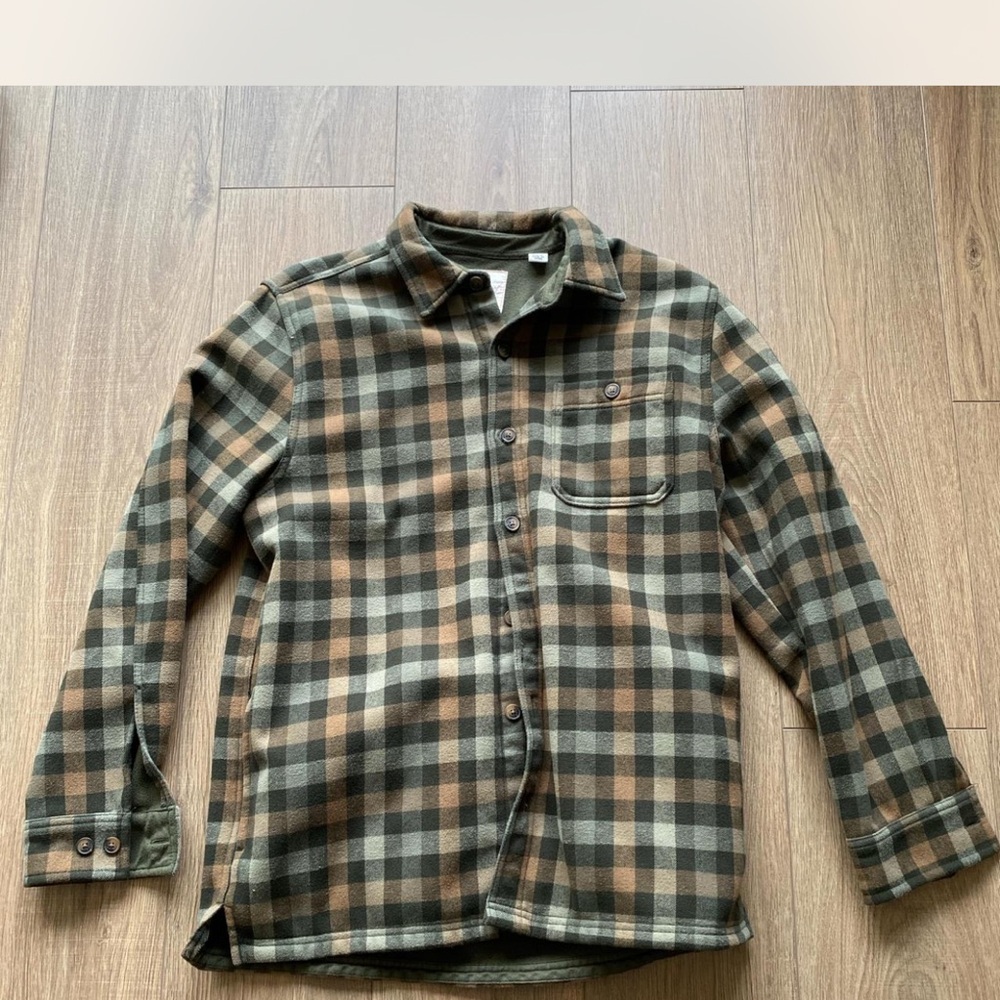 Weatherproof Vintage Green and Tan Plaid Shirt